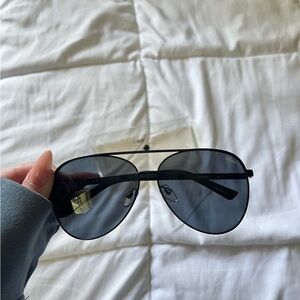 Quay x Desi Perkins Black Aviator Sunglasses